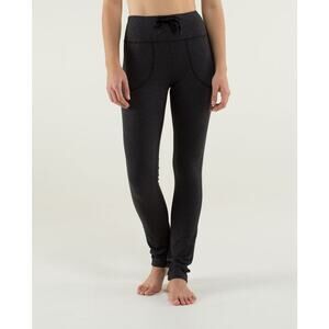 Lululemon Skinny Will Pant Wee Stripe Black Heathered Size 2 Straight Leg Retro